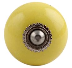 Solid Yellow Silver Fitting Ceramic Knob